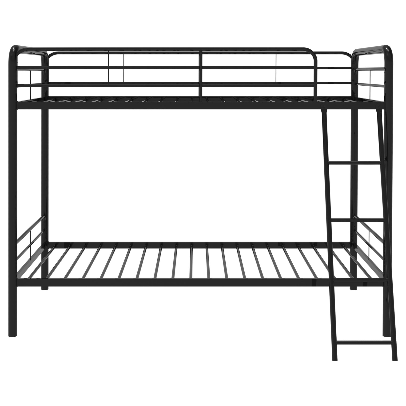 Carson Glossy Black Metal Twin Over Twin Bunk Bed - Ornate Home