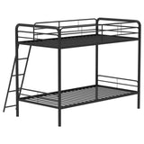 Carson Glossy Black Metal Twin Over Twin Bunk Bed - Ornate Home