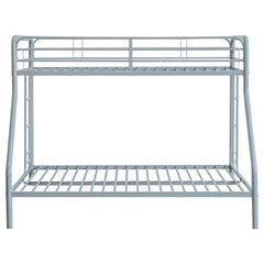 Carson Glossy Silver Metal Twin Over Full Bunk Bed - Ornate Home