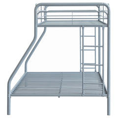 Carson Glossy Silver Metal Twin Over Full Bunk Bed - Ornate Home
