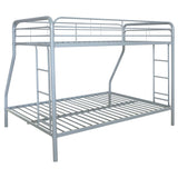 Carson Glossy Silver Metal Twin Over Full Bunk Bed - Ornate Home