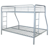 Carson Glossy Silver Metal Twin Over Full Bunk Bed - Ornate Home