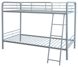 Carson Glossy Silver Metal Twin Over Twin Bunk Bed - Ornate Home