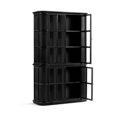 Carson Loft Black 4-Door Display Cabinet - Ornate Home