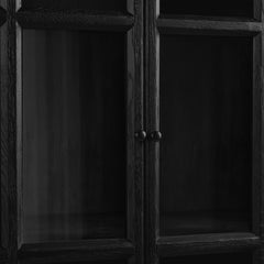 Carson Loft Black 4-Door Display Cabinet - Ornate Home