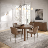 Carsons Oak Americano 65 Round to Oval Ext Dining Table with 6 Easley Chair - Ornate Home