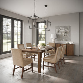 Carsons Oak Buff 72 Rect Dining Table with 6 Dining Chair - Ornate Home