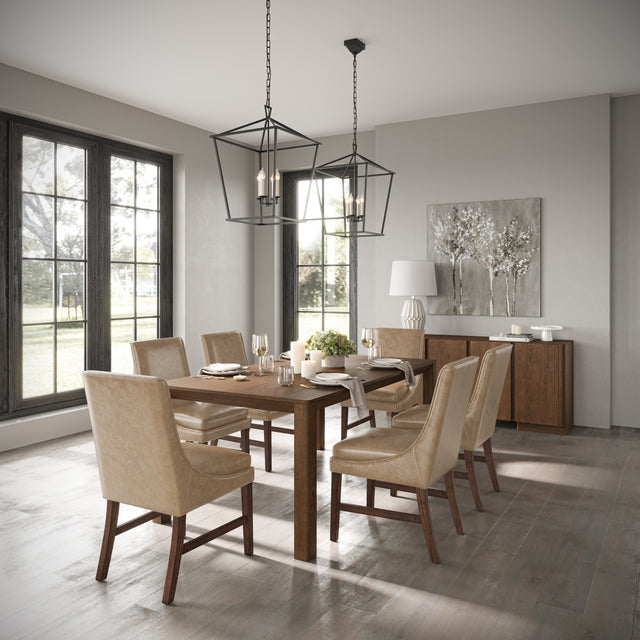 Carsons Oak Buff 72 Rect Dining Table with 6 Dining Chair - Ornate Home