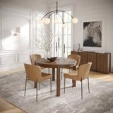 Carsons Oak Cognac 65 Round to Oval Ext Dining Table with 6 Easley Chair - Ornate Home