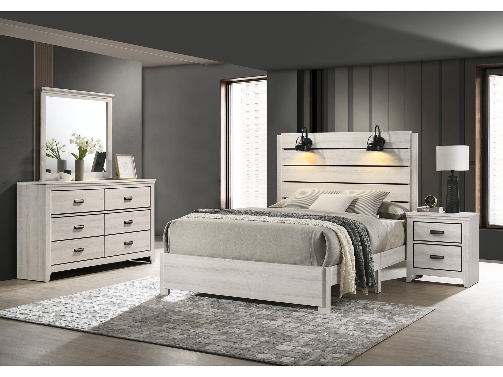Carter White Platform Youth Bedroom Set - Ornate Home