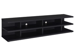 Cartmill Black 78-inch 2-tier TV Stand Media Console - Ornate Home