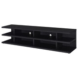 Cartmill Black 78-inch 2-tier TV Stand Media Console - Ornate Home