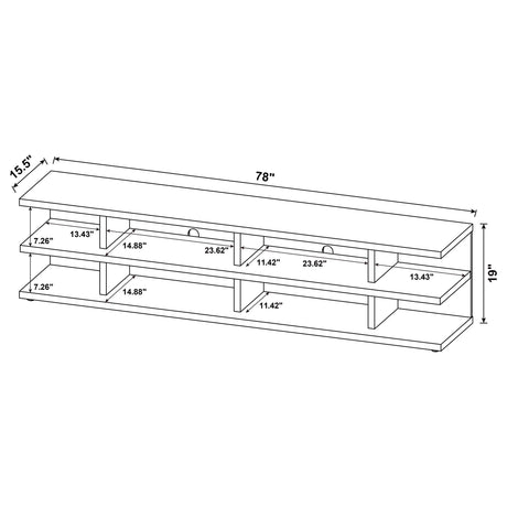 Cartmill Black 78-inch 2-tier TV Stand Media Console - Ornate Home
