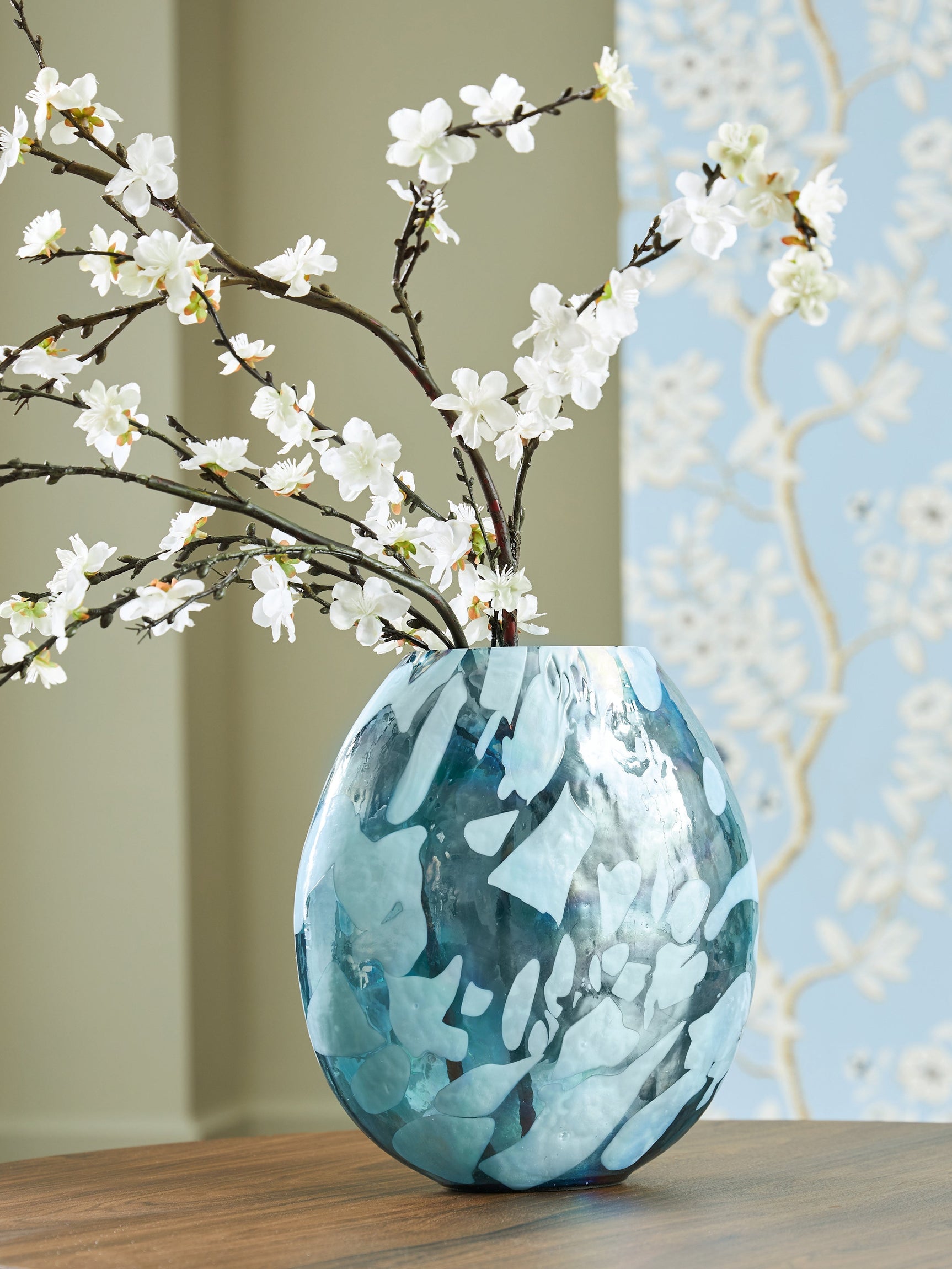 Cartshaw Iridescent Teal Vase (Online Special Price) - Ornate Home