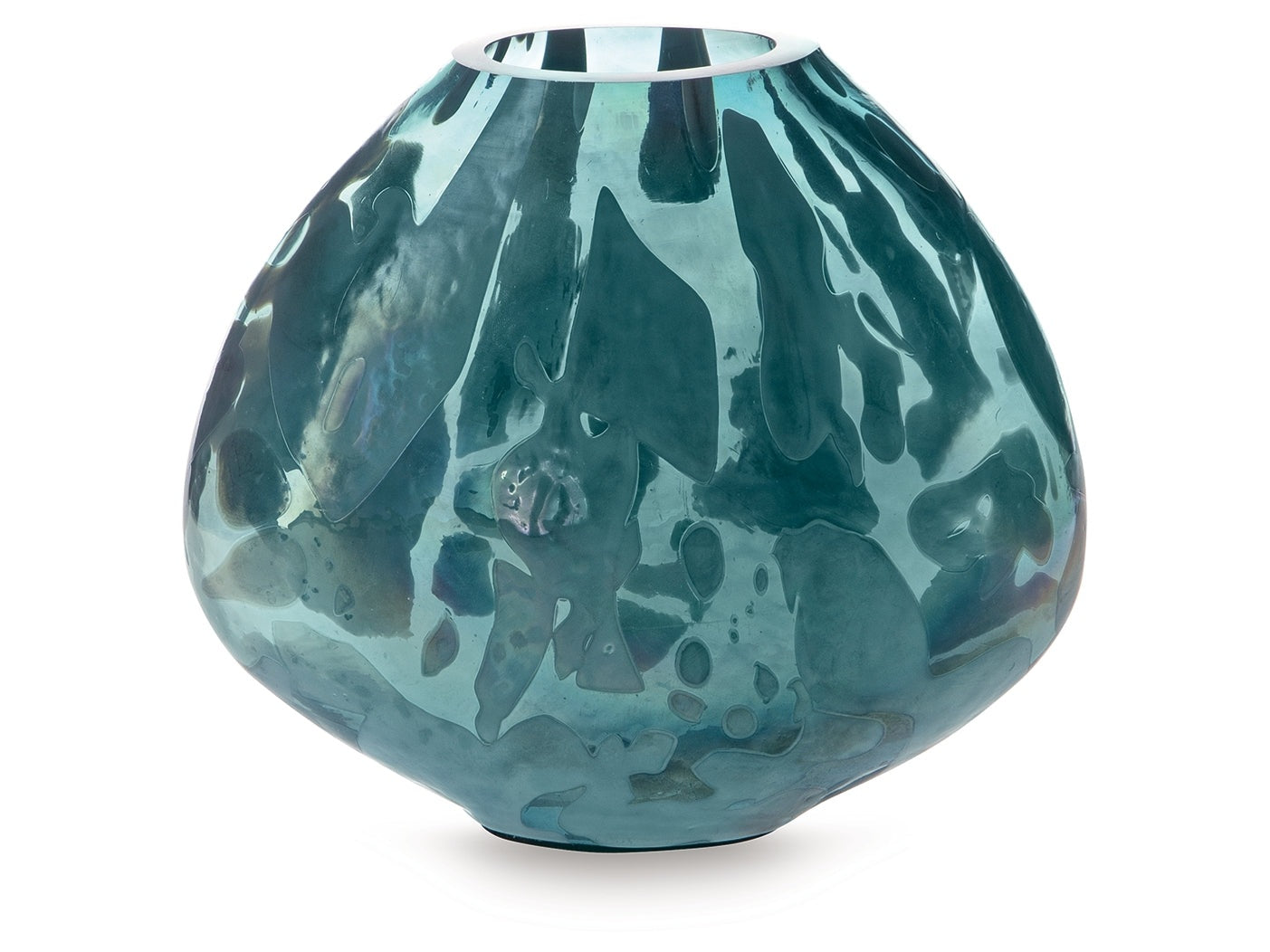 Cartshaw Iridescent Teal Vase - Ornate Home