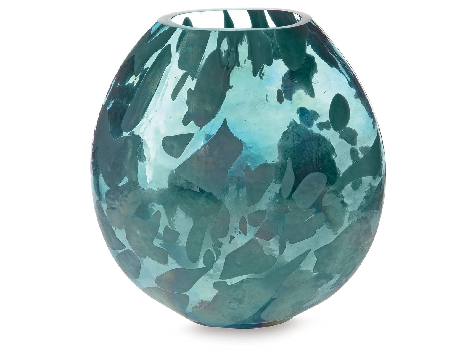 Cartshaw Iridescent Teal Vase - Ornate Home