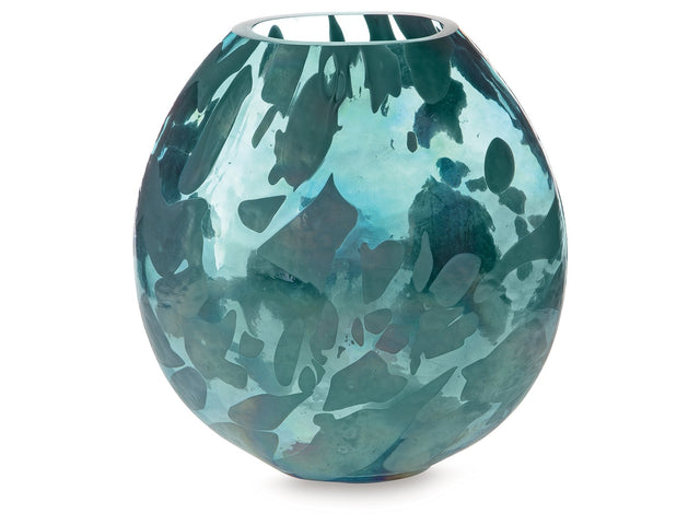 Cartshaw Iridescent Teal Vase - Ornate Home