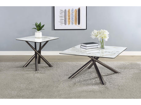 Carvell Mirage White 2-piece Square Coffee and End Table Set - Ornate Home