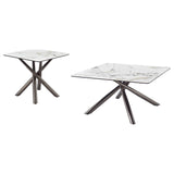 Carvell Mirage White 2-piece Square Coffee and End Table Set - Ornate Home