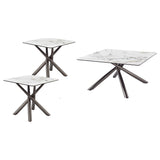 Carvell Mirage White 3-piece Square Coffee and End Table Set - Ornate Home