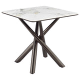 Carvell Mirage White Square Sintered Stone End Side Table - Ornate Home