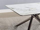 Carvell Mirage White Square Sintered Stone End Side Table - Ornate Home
