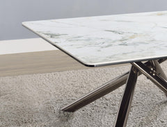 Carvell Mirage White Square Sintered Stone End Side Table - Ornate Home