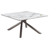 Carvell Mirage White Square Sintered Stone Top Coffee Table - Ornate Home