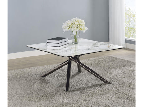 Carvell Mirage White Square Sintered Stone Top Coffee Table - Ornate Home