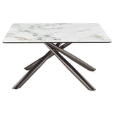 Carvell Mirage White Square Sintered Stone Top Coffee Table - Ornate Home