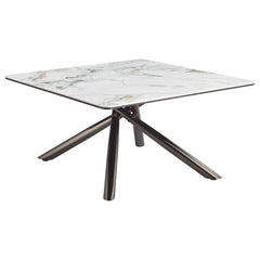 Carvell Mirage White Square Sintered Stone Top Coffee Table - Ornate Home