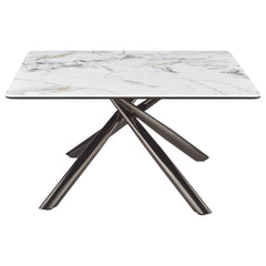 Carvell Mirage White Square Sintered Stone Top Coffee Table - Ornate Home