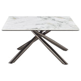 Carvell Mirage White Square Sintered Stone Top Coffee Table - Ornate Home