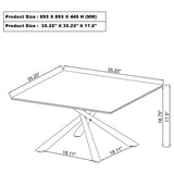 Carvell Mirage White Square Sintered Stone Top Coffee Table - Ornate Home