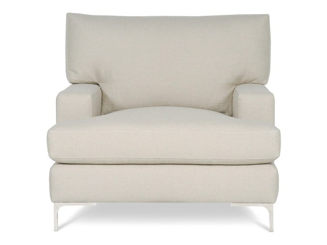 Carver White/Cream Fabric Chair - Ornate Home