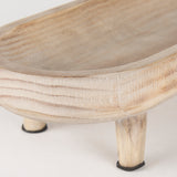 Carver Whitewash Oblong Wood Footed Trays (Set of 2) - Ornate Home