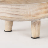 Carver Whitewash Oblong Wood Footed Trays (Set of 2) - Ornate Home