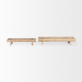 Carver Whitewash Rectangular Wood Trays (Set of 2) - Ornate Home