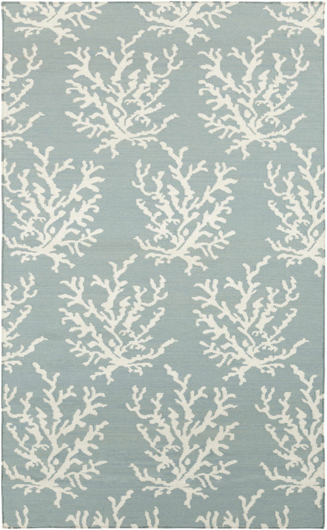 Carversville Ice Blue Botanical Wool Rug - Clearance - Ornate Home