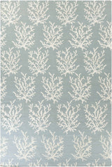 Carversville Ice Blue Botanical Wool Rug - Clearance - Ornate Home
