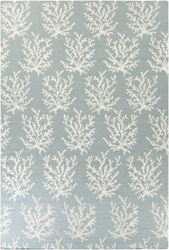 Carversville Ice Blue Botanical Wool Rug - Clearance - Ornate Home