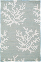Carversville Ice Blue Botanical Wool Rug - Clearance - Ornate Home