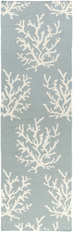 Carversville Ice Blue Botanical Wool Rug - Clearance - Ornate Home