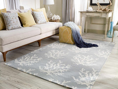 Carversville Ice Blue Botanical Wool Rug - Clearance - Ornate Home