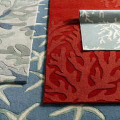 Carversville Ice Blue Botanical Wool Rug - Clearance - Ornate Home