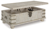 Carynhurst White Wash Gray Lift Top Coffee Table (Online Special Price) - Ornate Home