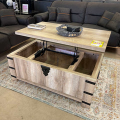 Carynhurst White Wash Gray Lift Top Coffee Table - Ornate Home