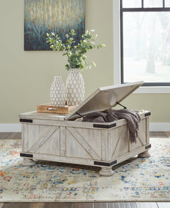 Carynhurst Whitewash Coffee Table - Ornate Home