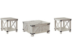 Carynhurst Whitewash Coffee Table and 2 End Tables - Ornate Home