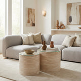 Carzo Stone Beige Coffee Table Set (2-Piece)